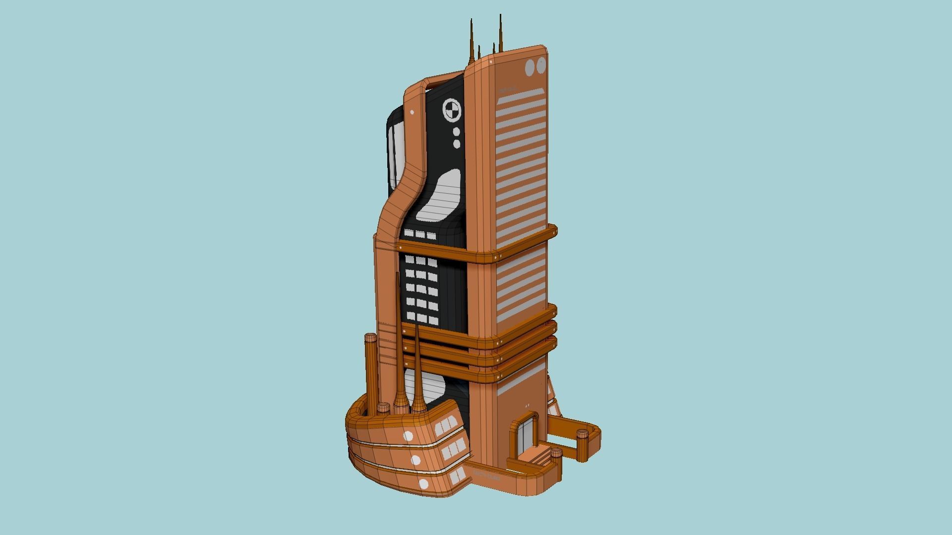 10 Sci Fi Buildings Collection D - Orange - Exterior Design _21