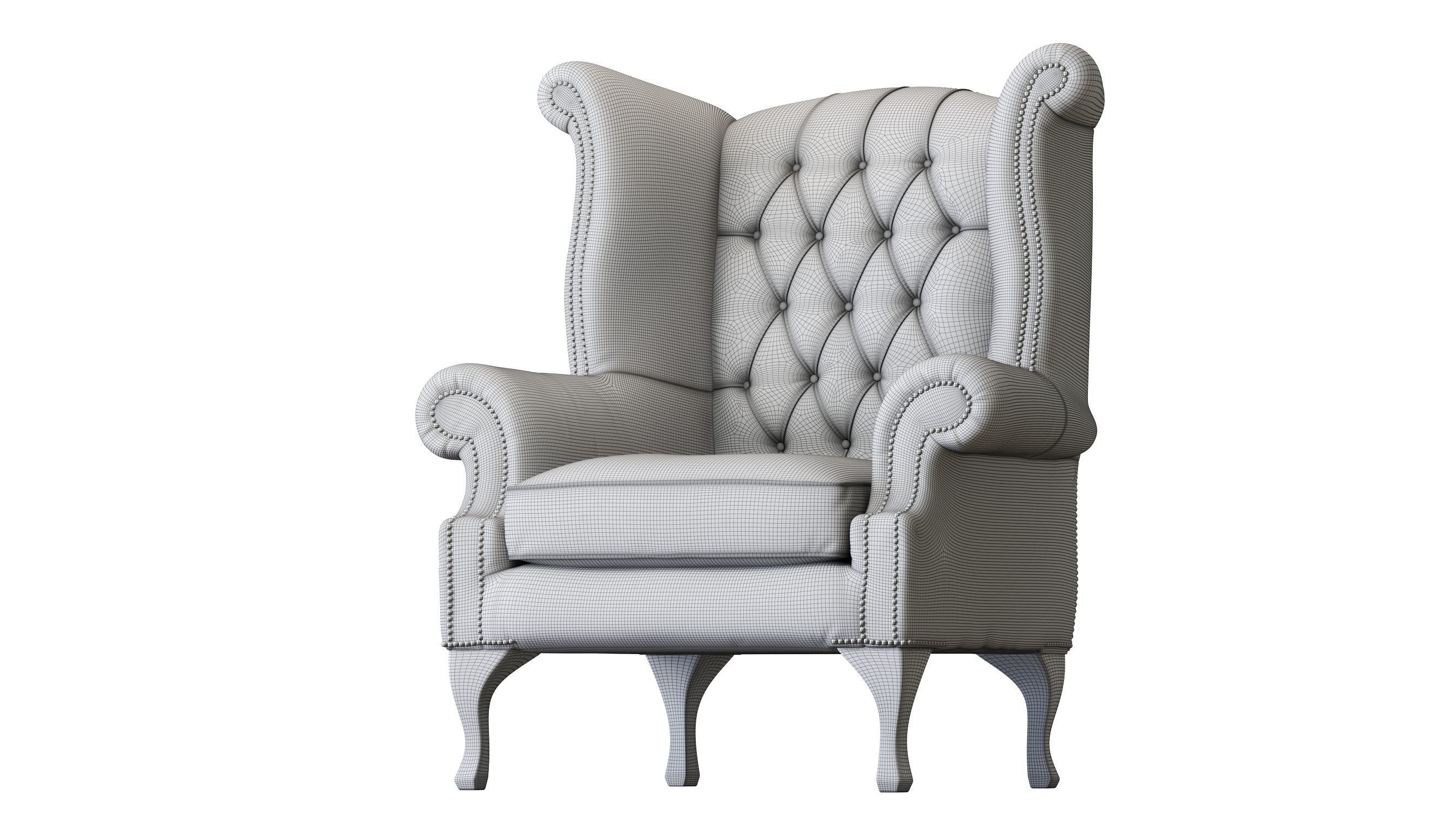 Armchair Chesterfield Queen 3D model_36