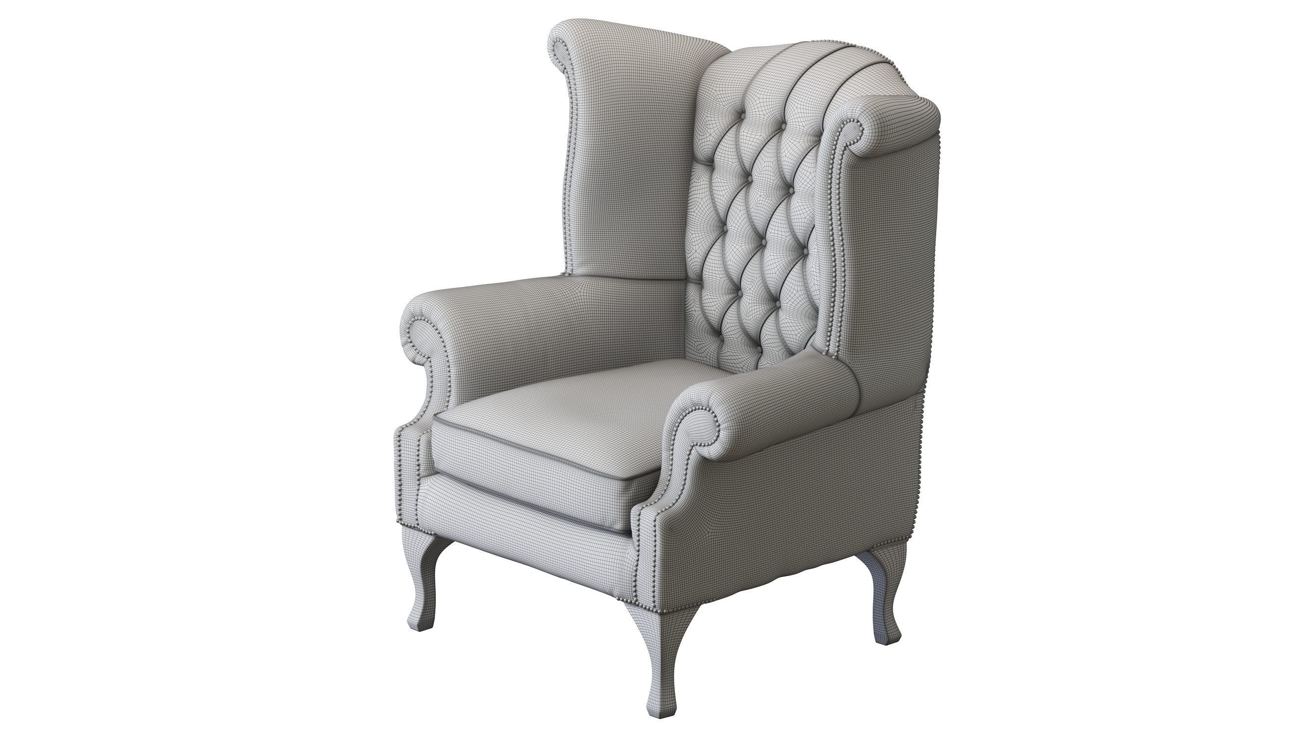 Armchair Chesterfield Queen 3D model_37