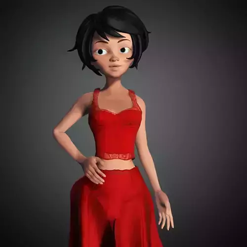 Dancer Girl Cartoon Character Toons Blender Maya Iclone