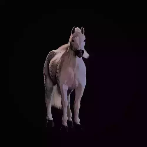 Horse Rigged and ANIMATED Model with Mane 3D model