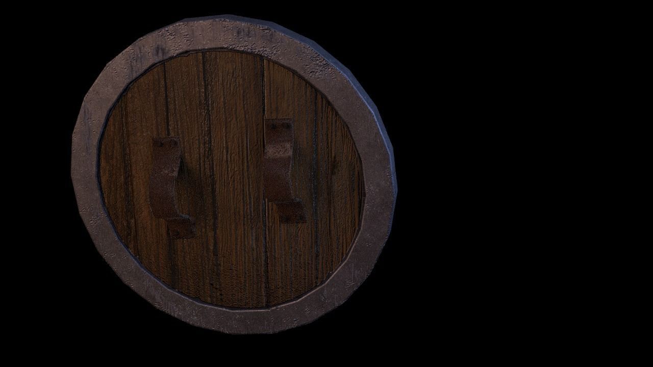 Plain ROund Shild Low-poly 3D model_1