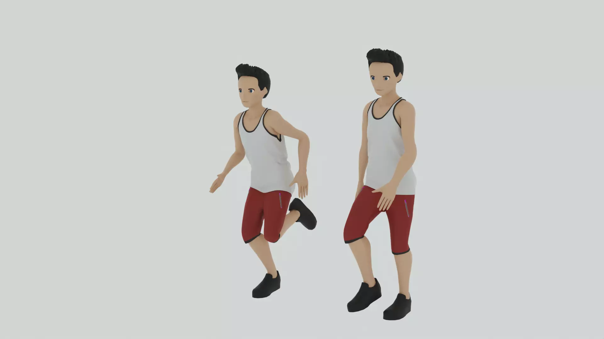 Cartoon Character Walking and Running Animation Low-poly 3D model