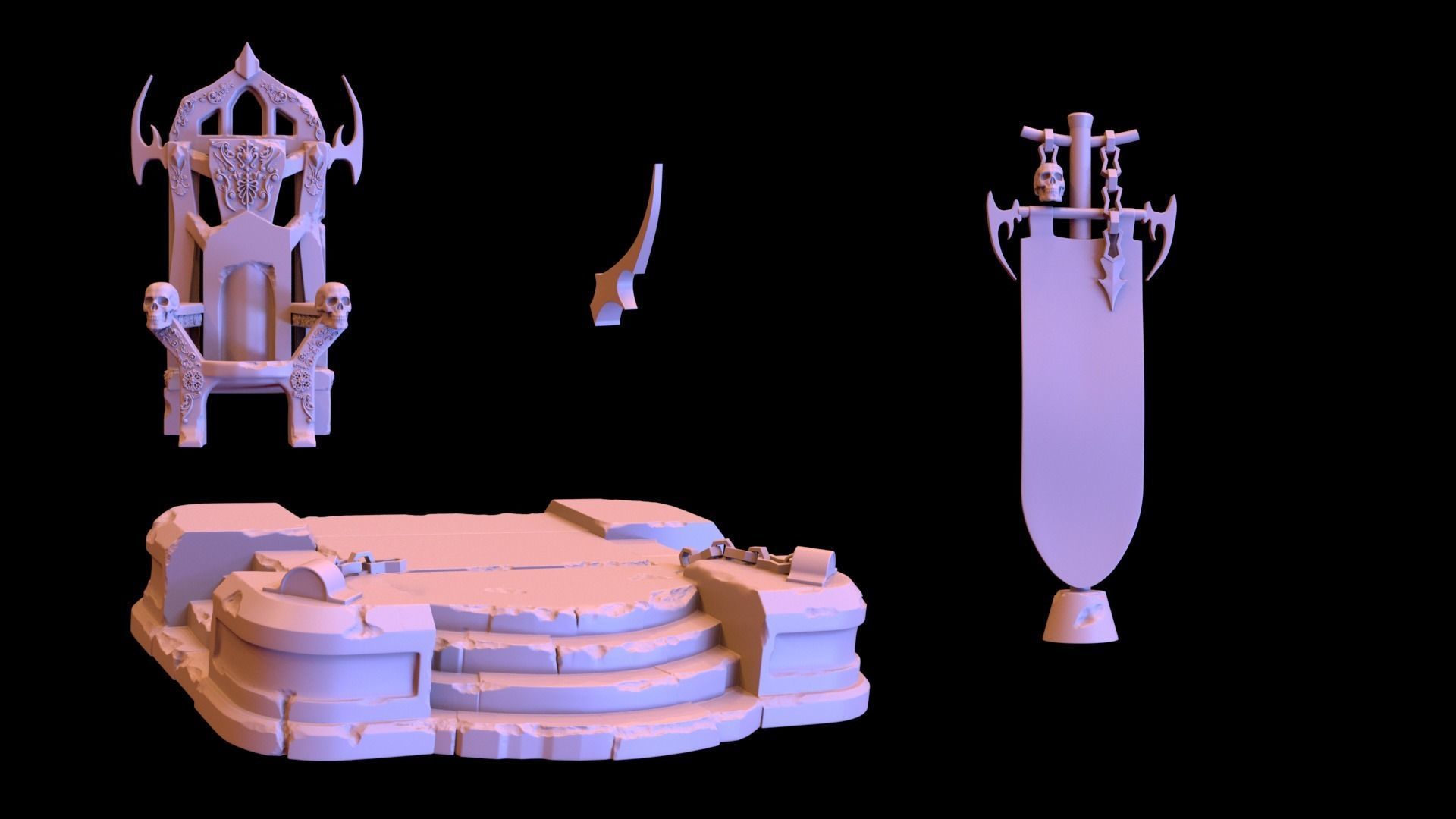 Throne Dark Elf 3D print model_3