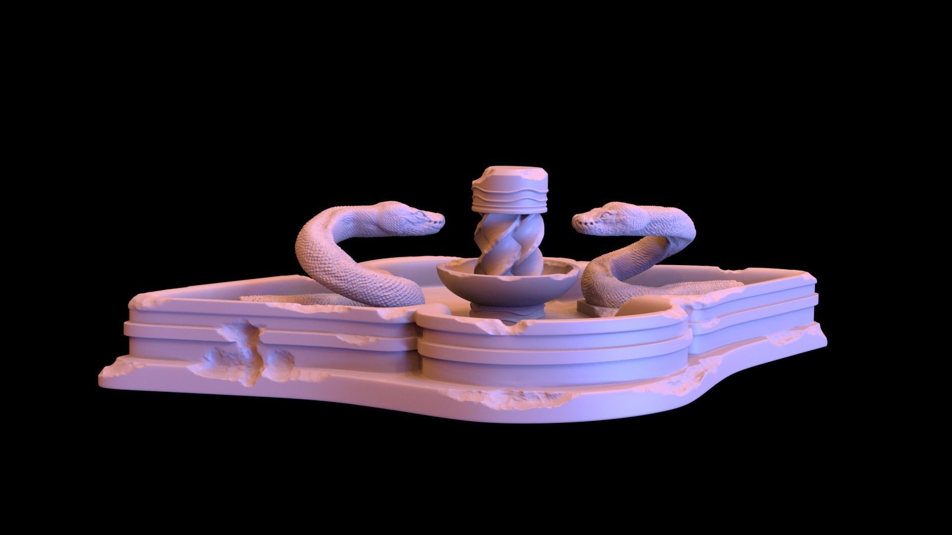 Fountain dark elf 3D print model_1