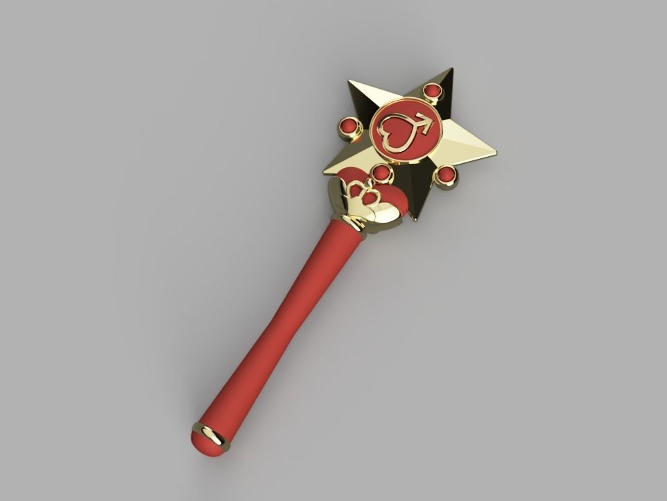 Pretty guardian Sailor Mars transformation wand 3D print model_2