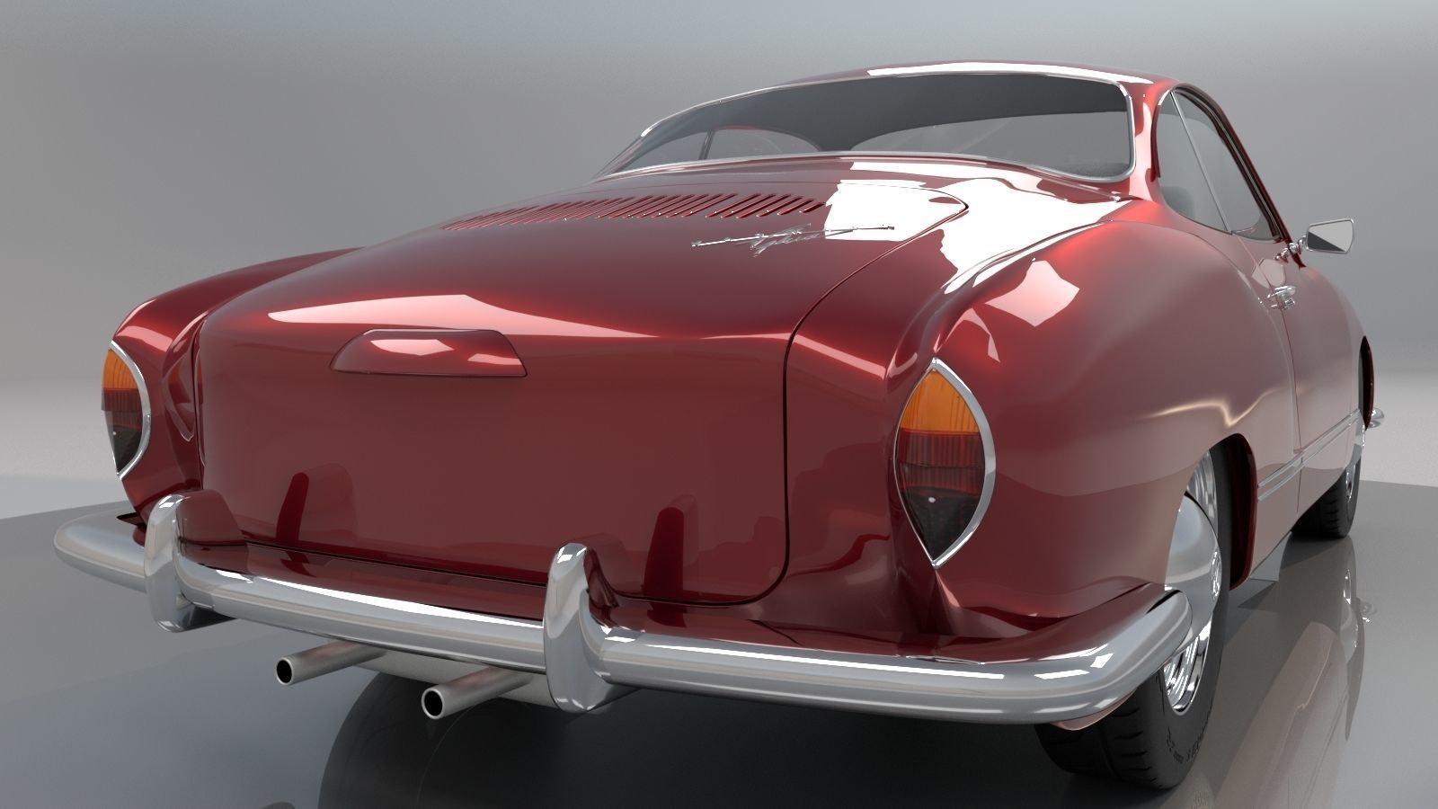 Volkswagen Karmann Ghia 1965 High Poly 3D model_7