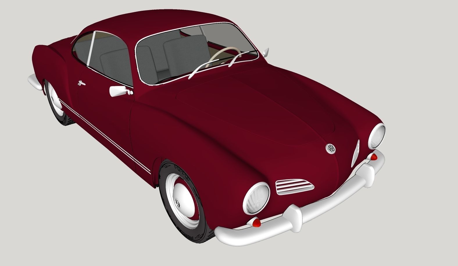 Volkswagen Karmann Ghia 1965 High Poly 3D model_9