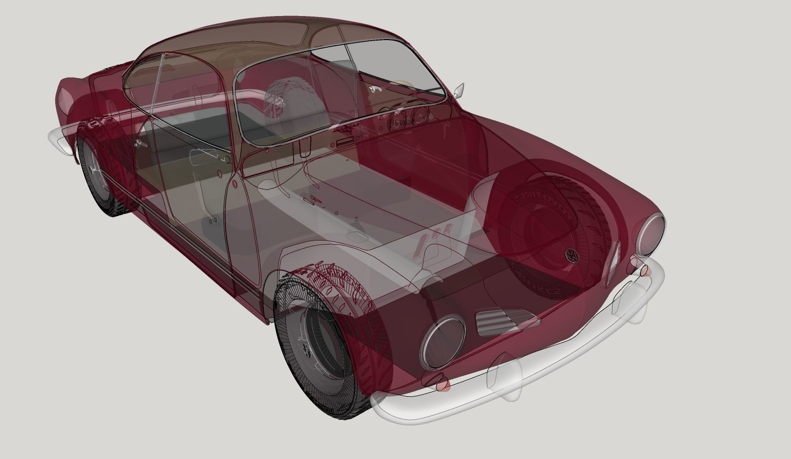 Volkswagen Karmann Ghia 1965 High Poly 3D model_14