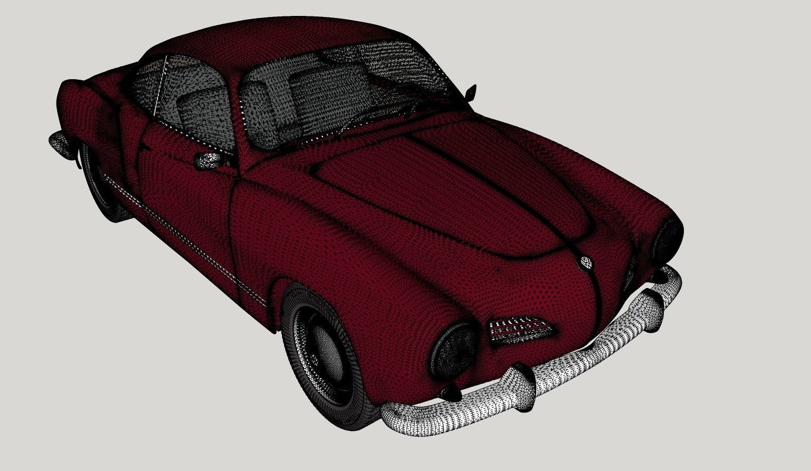 Volkswagen Karmann Ghia 1965 High Poly 3D model_10