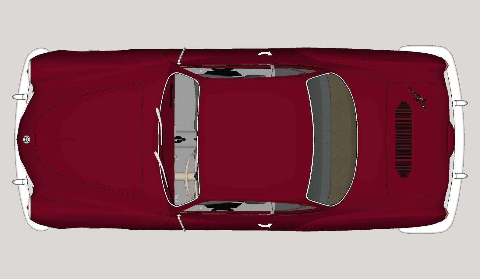 Volkswagen Karmann Ghia 1965 High Poly 3D model_19