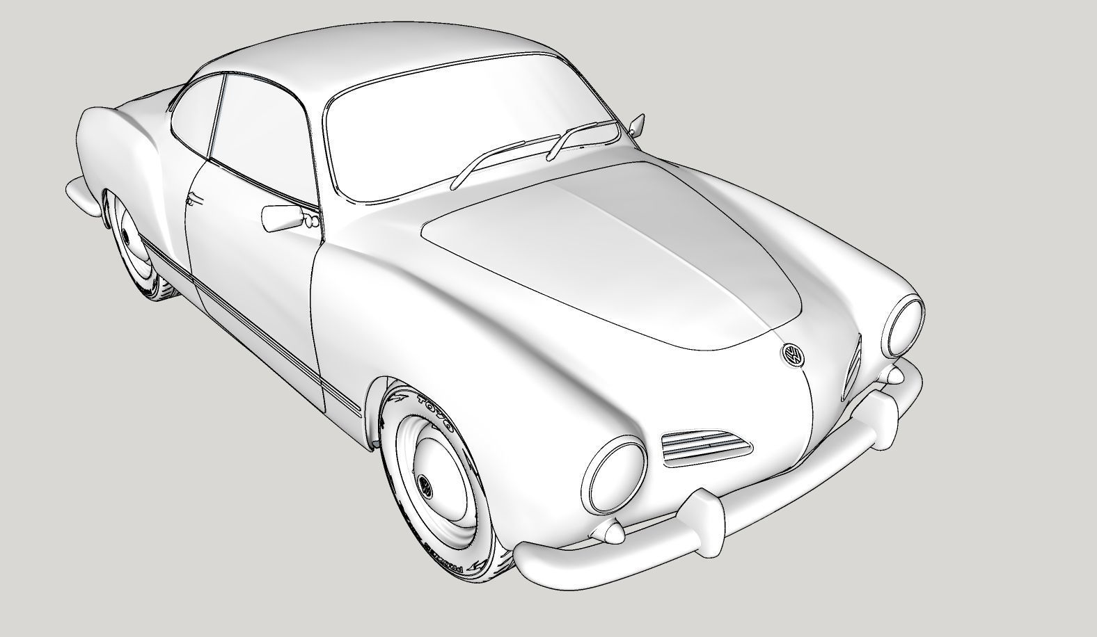 Volkswagen Karmann Ghia 1965 High Poly 3D model_13