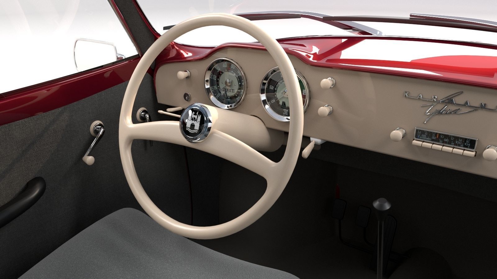 Volkswagen Karmann Ghia 1965 High Poly 3D model_8