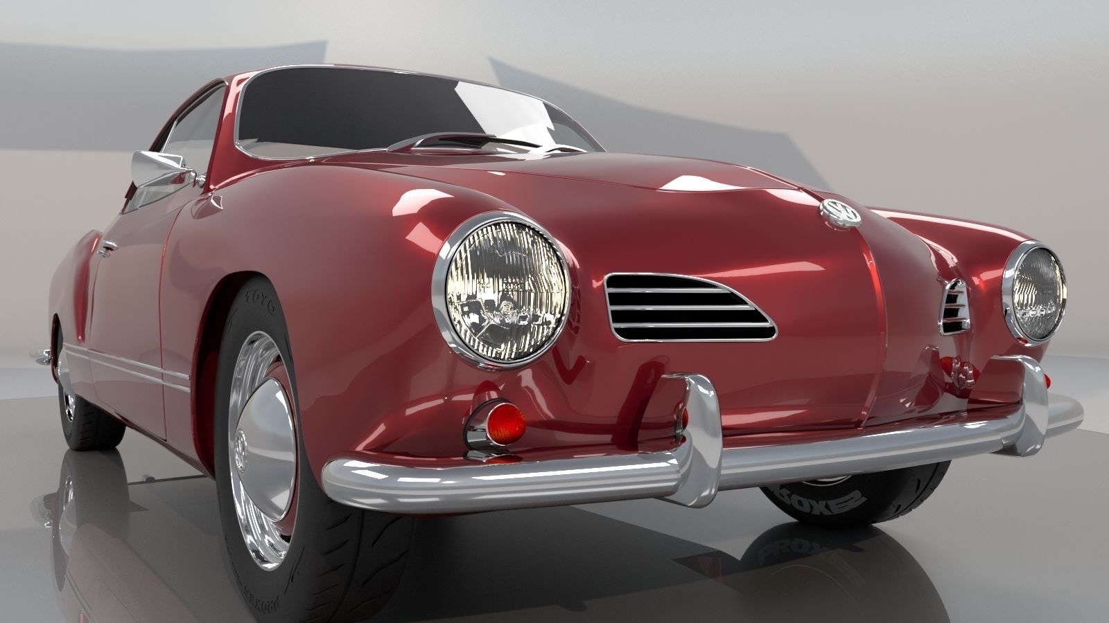 Volkswagen Karmann Ghia 1965 High Poly 3D model_6