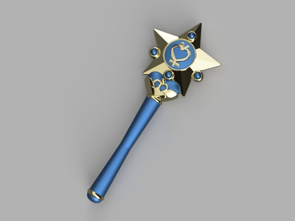 Pretty guardian Sailor Mercury transformation wand 3D print model_3