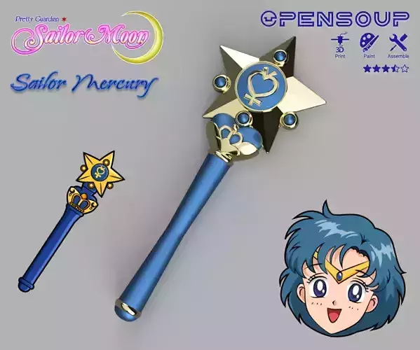 Pretty guardian Sailor Mercury transformation wand