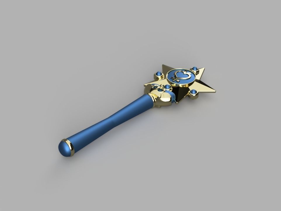 Pretty guardian Sailor Mercury transformation wand 3D print model_2