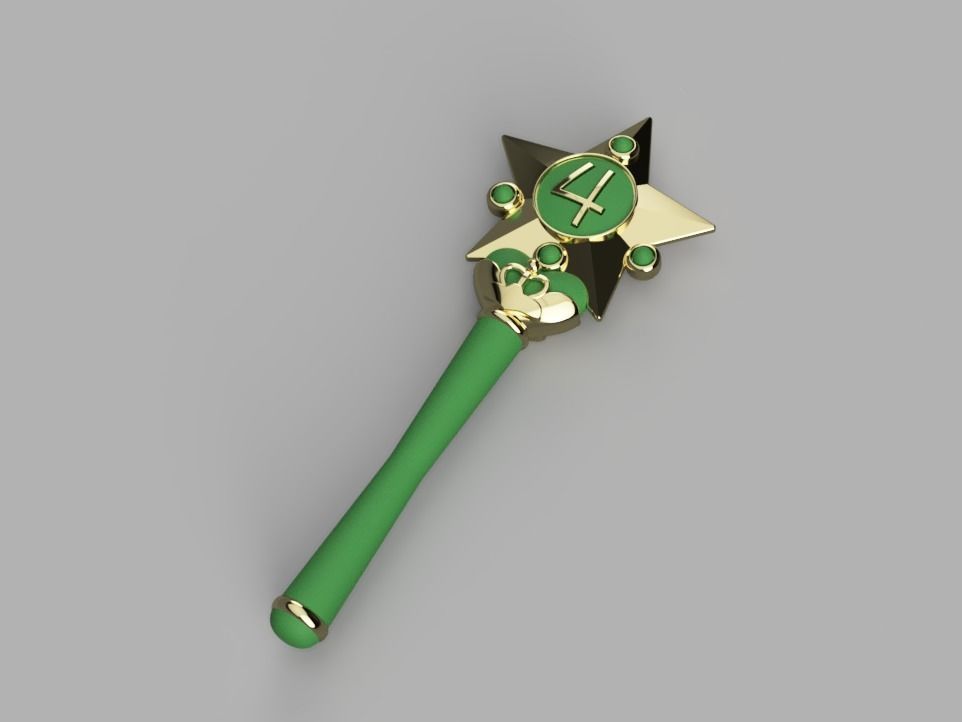 Pretty guardian Sailor Jupiter transformation wand 3D print model_3