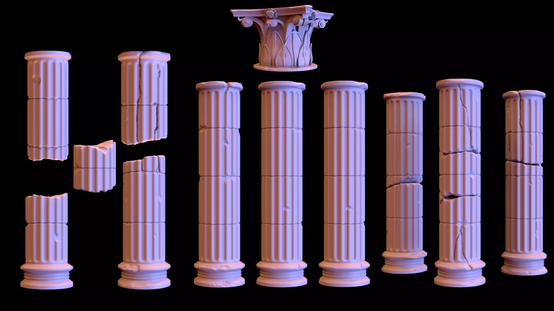 Columns S Pack 3D print model_0