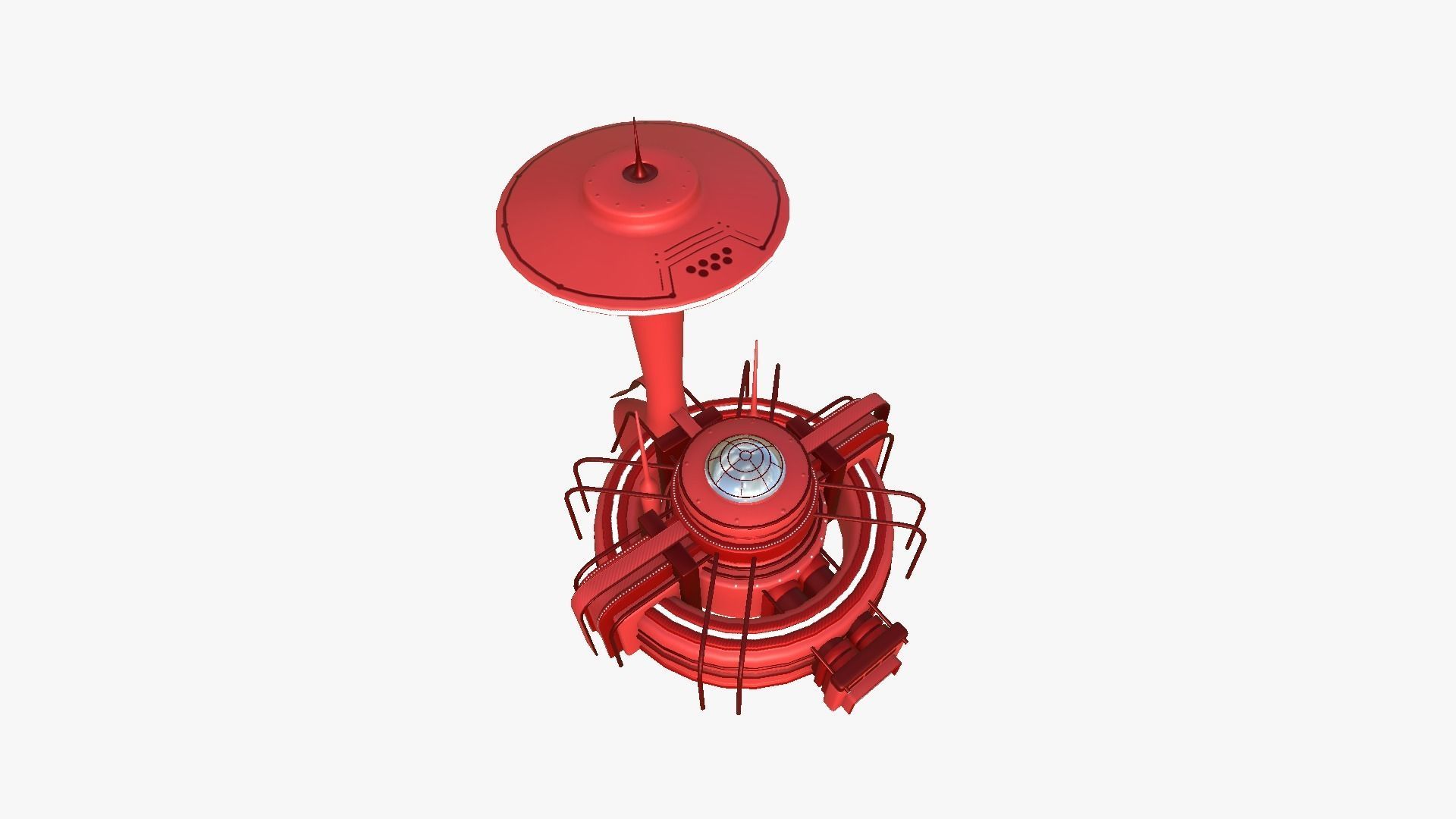 SciFi Facility D05 Red - Sci Fi Exterior Design Low-poly 3D model_2