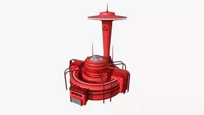 SciFi Facility D05 Red - Sci Fi Exterior Design Low-poly 3D model
