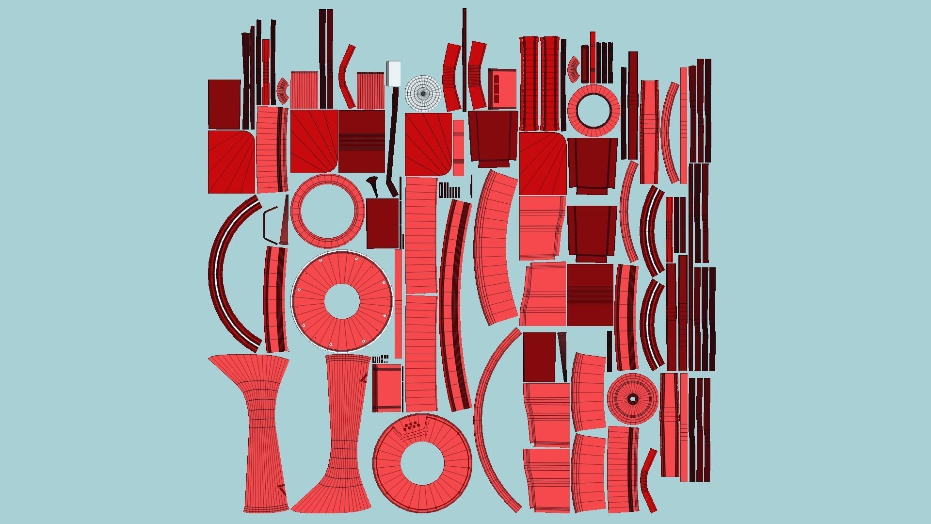 10 Sci Fi Buildings Collection E - Red - Exterior Design _120