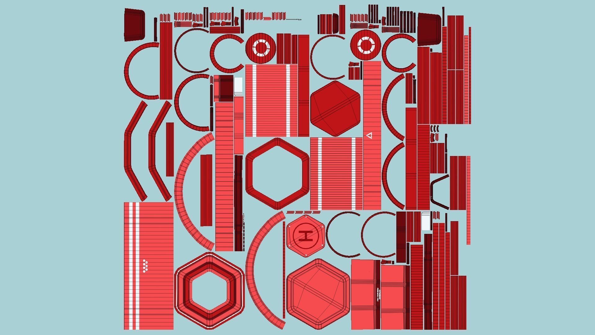 10 Sci Fi Buildings Collection E - Red - Exterior Design _66