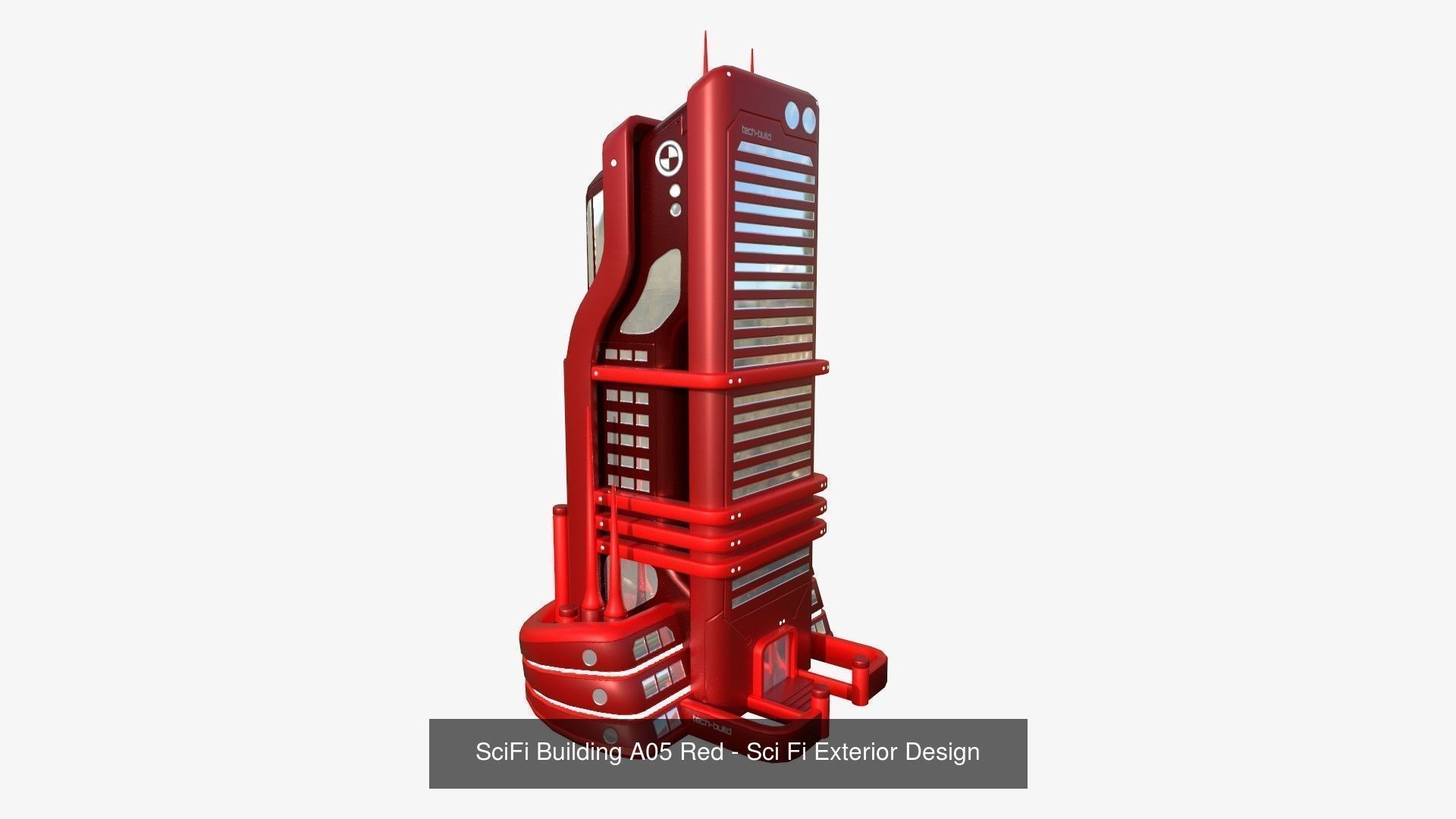 10 Sci Fi Buildings Collection E - Red - Exterior Design _1