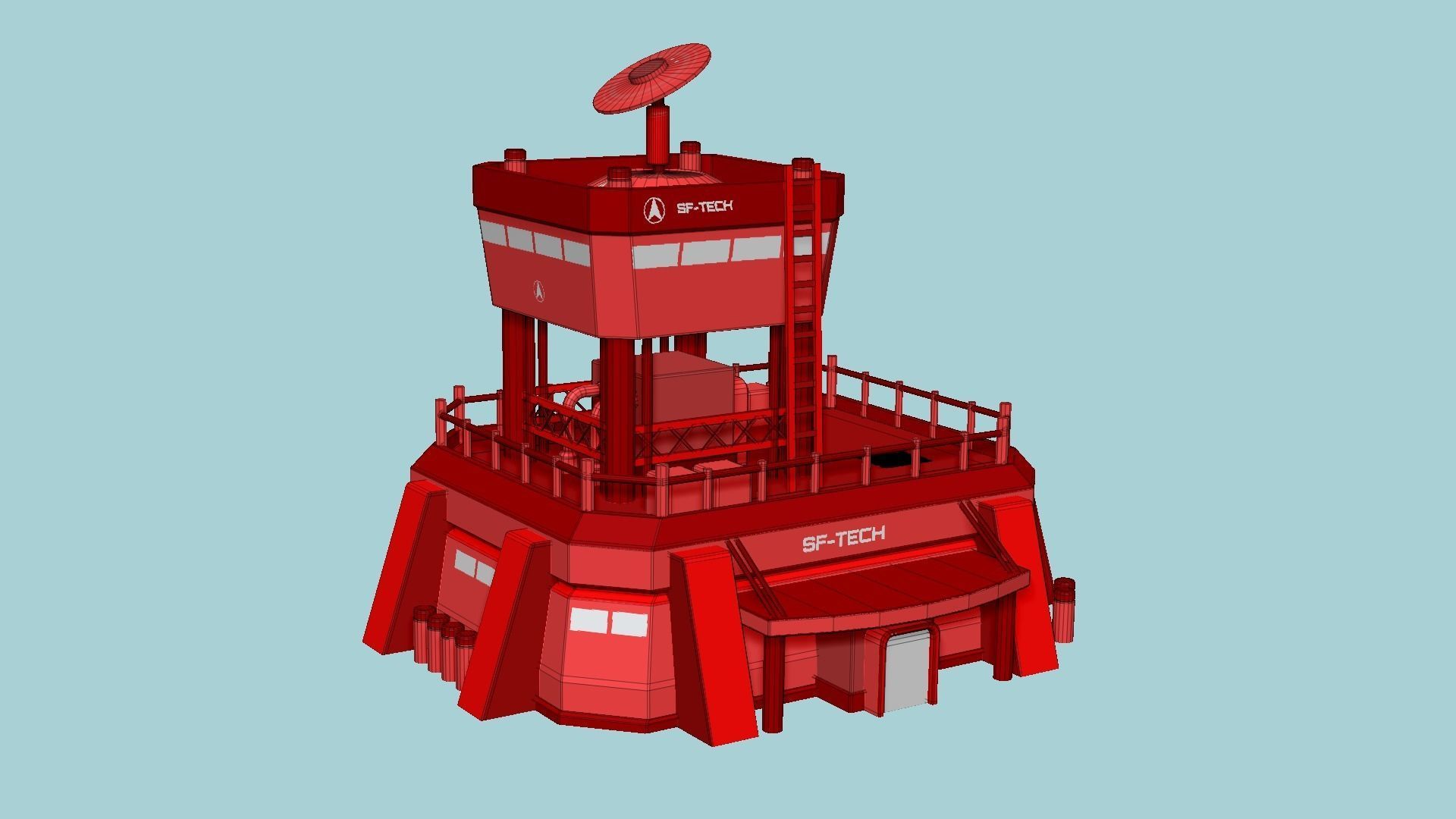 10 Sci Fi Buildings Collection E - Red - Exterior Design _87