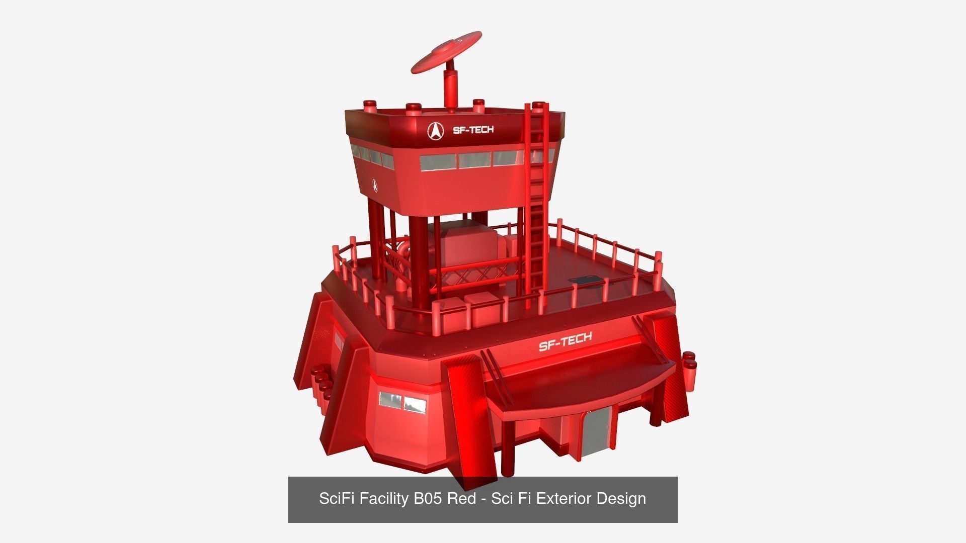 10 Sci Fi Buildings Collection E - Red - Exterior Design _7