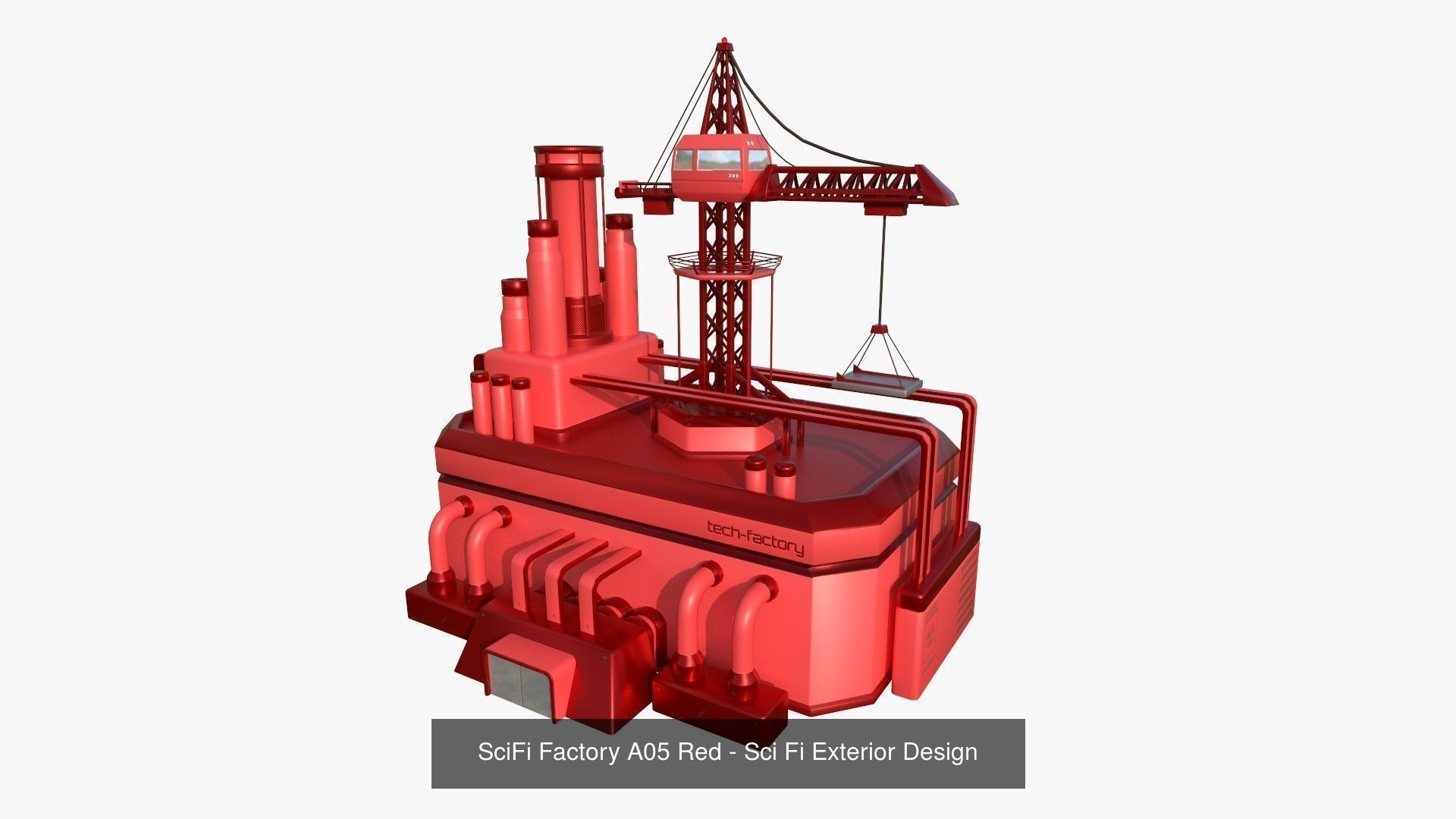 10 Sci Fi Buildings Collection E - Red - Exterior Design _9