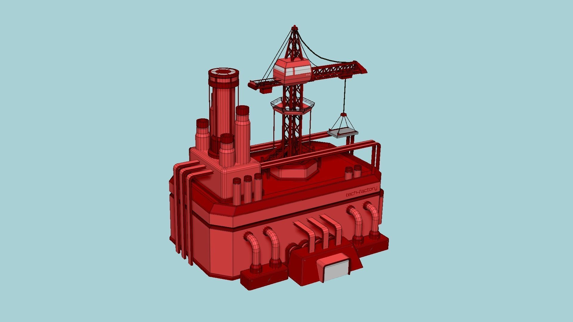 10 Sci Fi Buildings Collection E - Red - Exterior Design _110