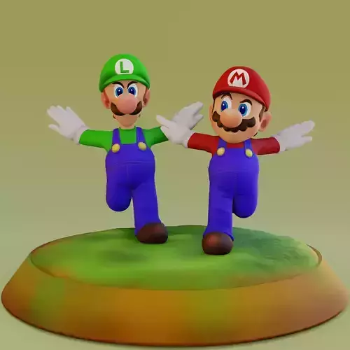 Mario e Luigi Super Mario The Movie Free 3D print model