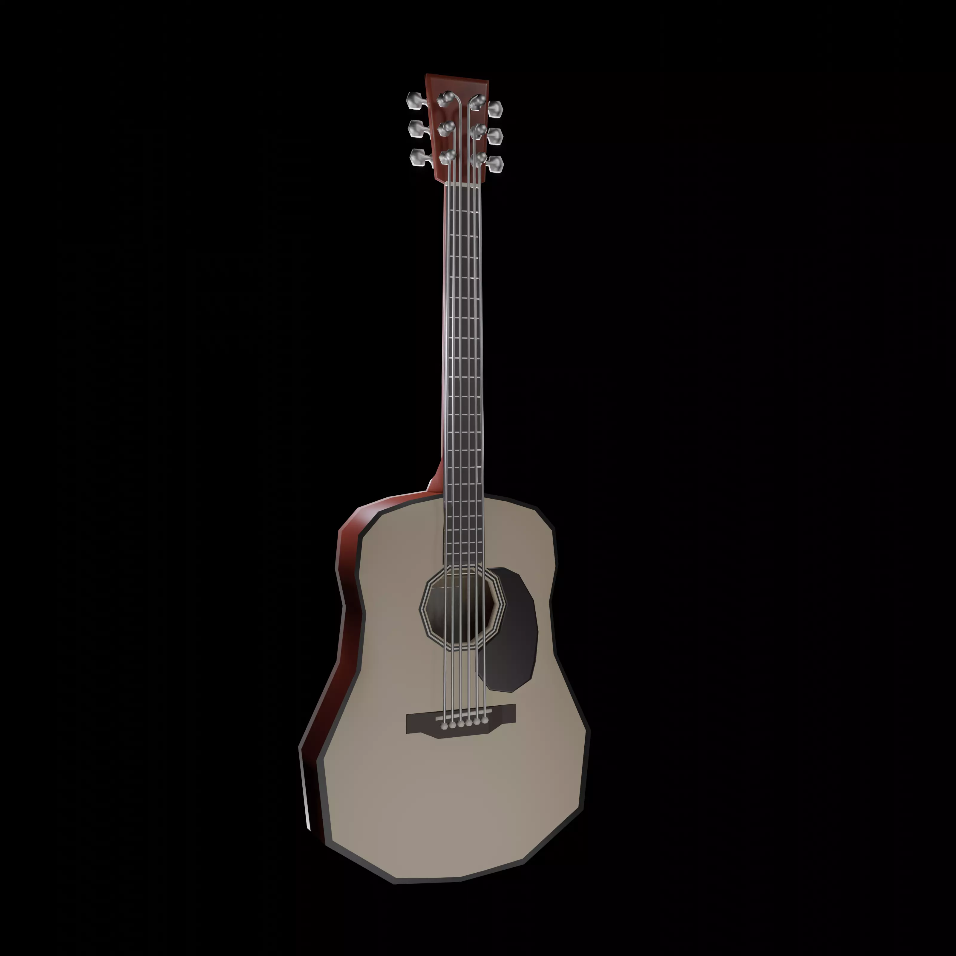 Low Poly Guitar acoustic Free low-poly 3D model