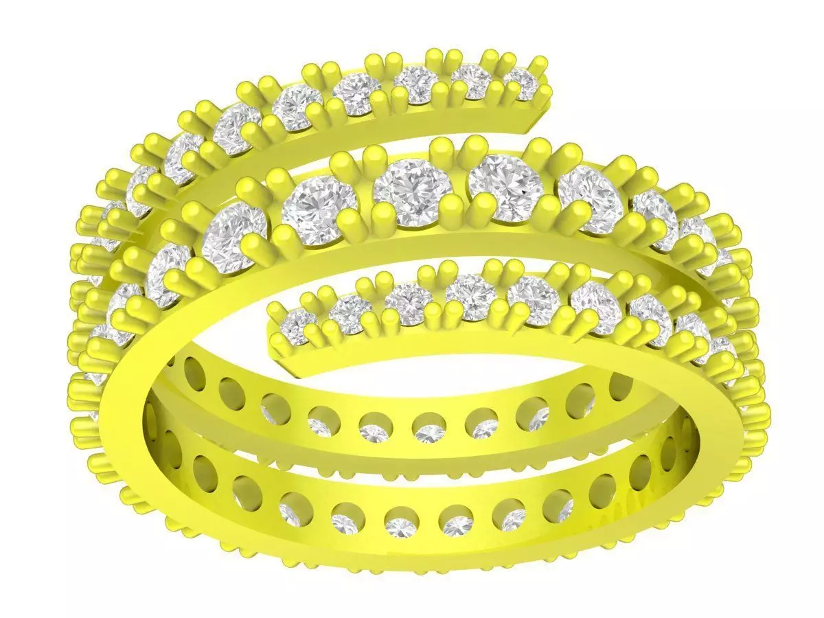 Luxury Multi Row Pave Wrap Ring 3D Model 4357 3D print model