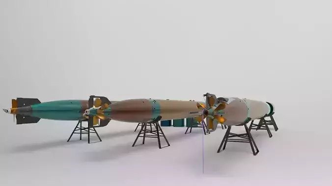 torpedos three missiles 3D model