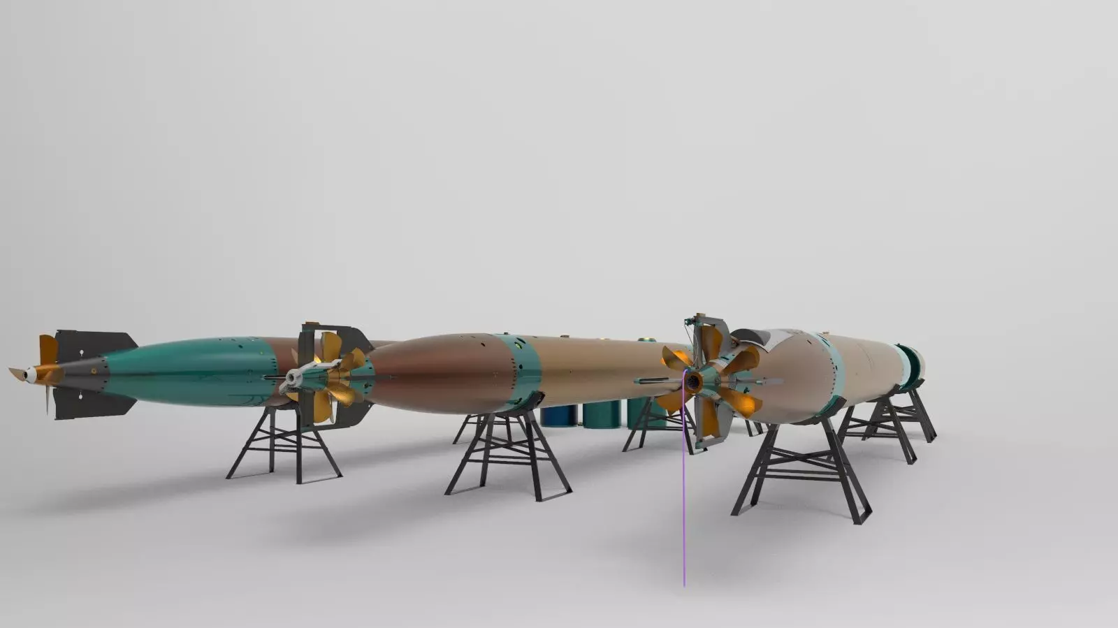 torpedos three missiles 3D model_0