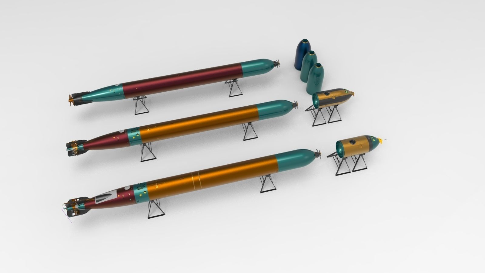 torpedos three missiles 3D model_6