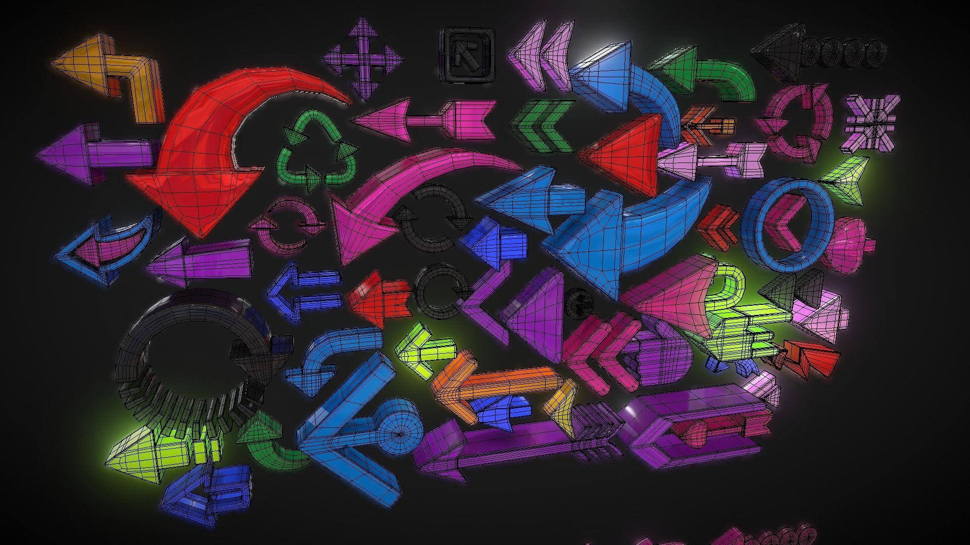 3D model Arrow Button Collections VR / AR / low-poly | CGTrader