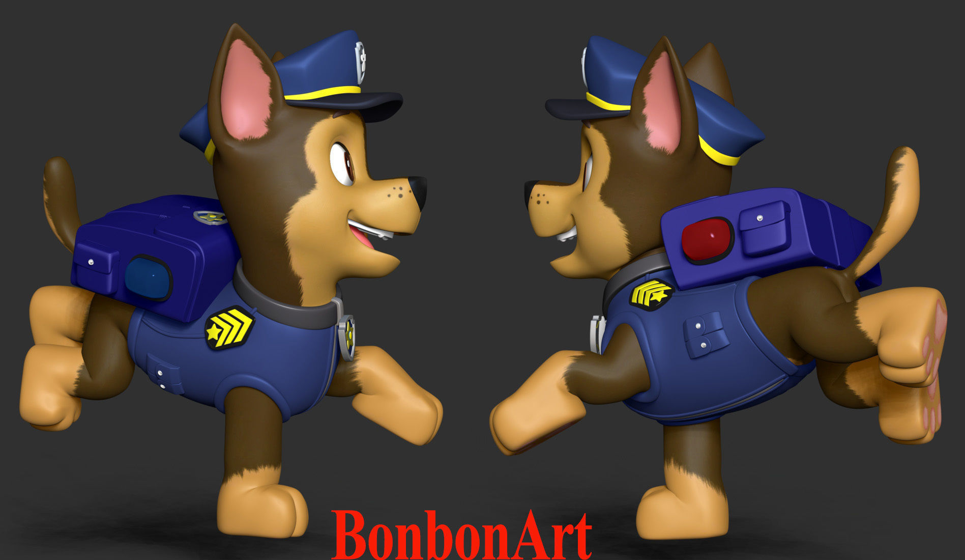 Chase paw patrol dog 3D print model_3