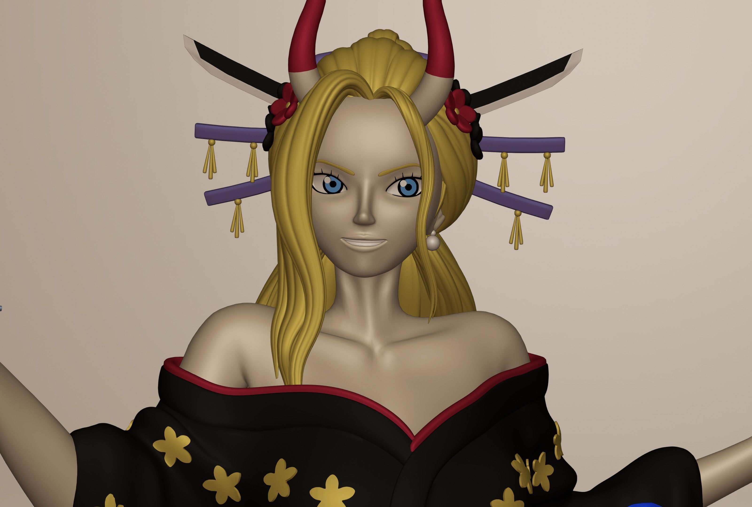 BLACK MARIA ONE PIECE FIGURINE Low-poly 3D model_23