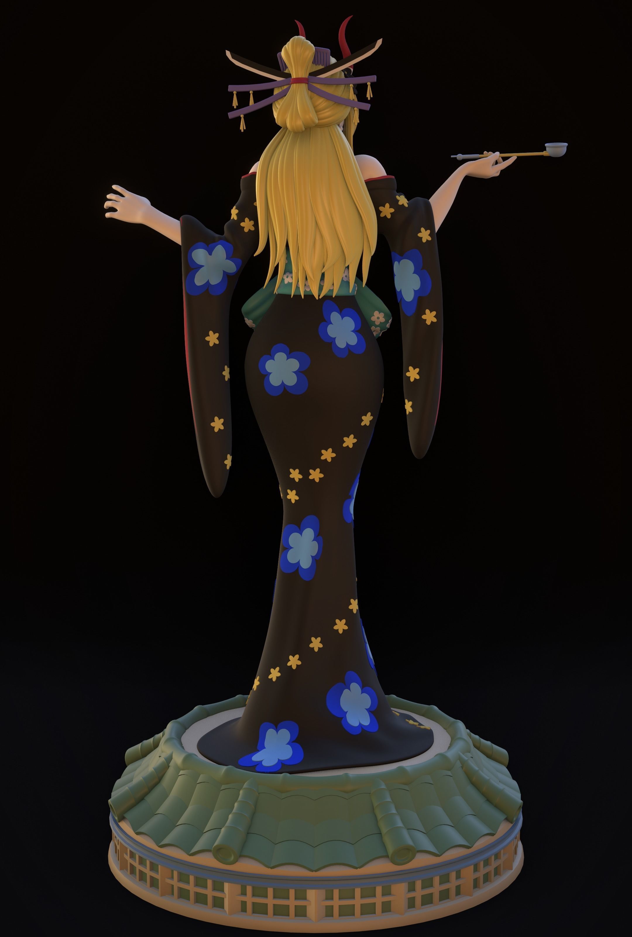 BLACK MARIA ONE PIECE FIGURINE Low-poly 3D model_4