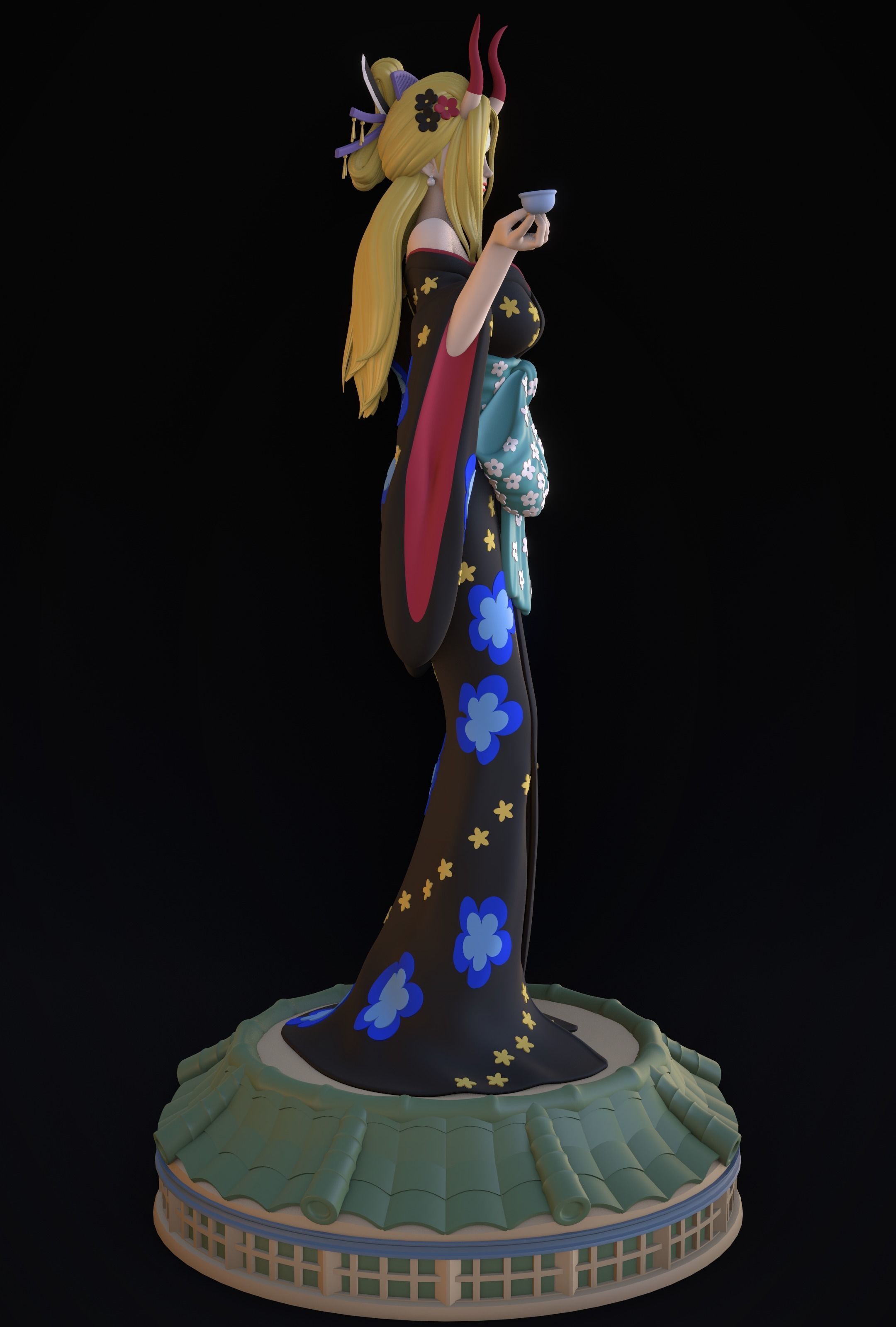 BLACK MARIA ONE PIECE FIGURINE Low-poly 3D model_6