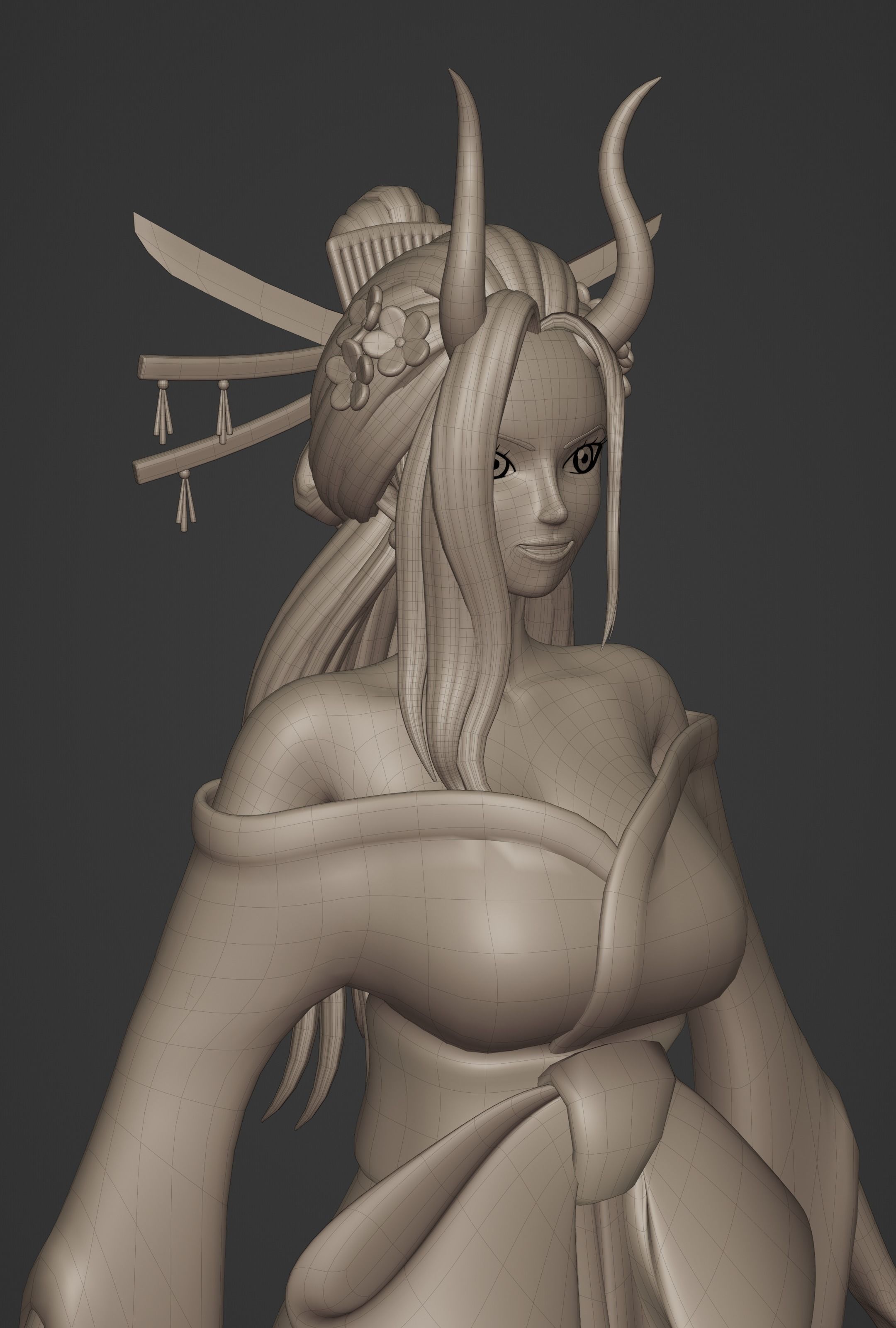 BLACK MARIA ONE PIECE FIGURINE Low-poly 3D model_21