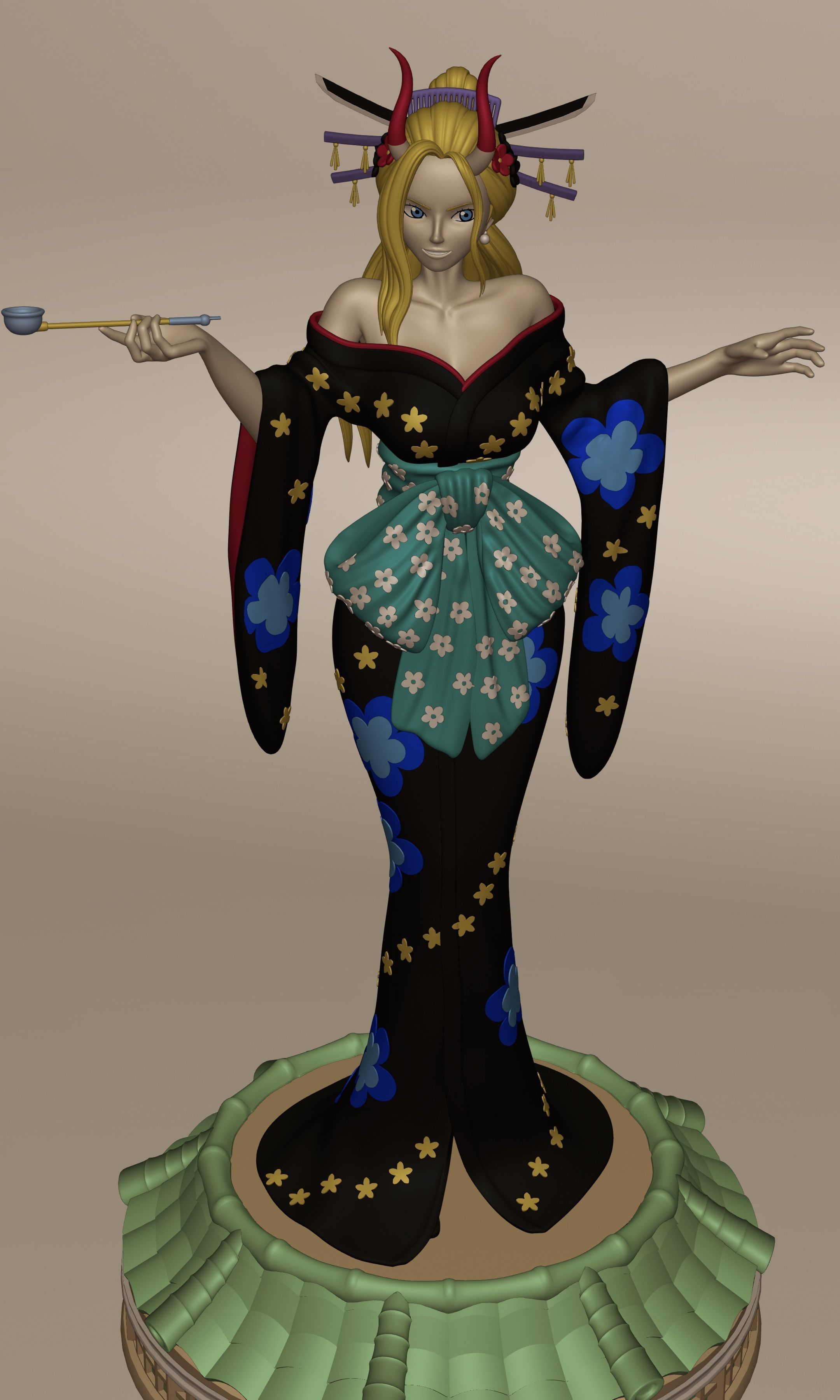 BLACK MARIA ONE PIECE FIGURINE Low-poly 3D model_24