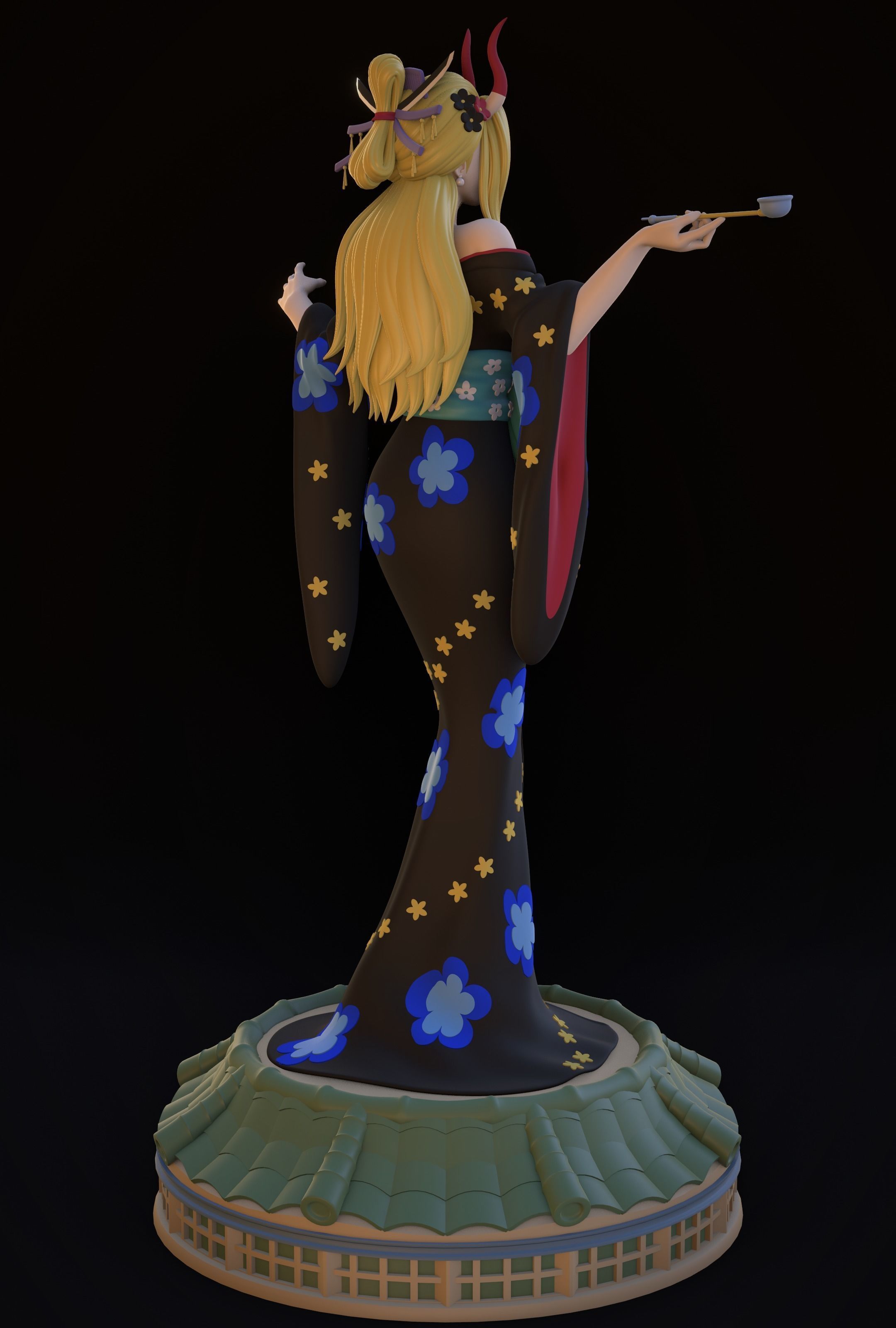 BLACK MARIA ONE PIECE FIGURINE Low-poly 3D model_5