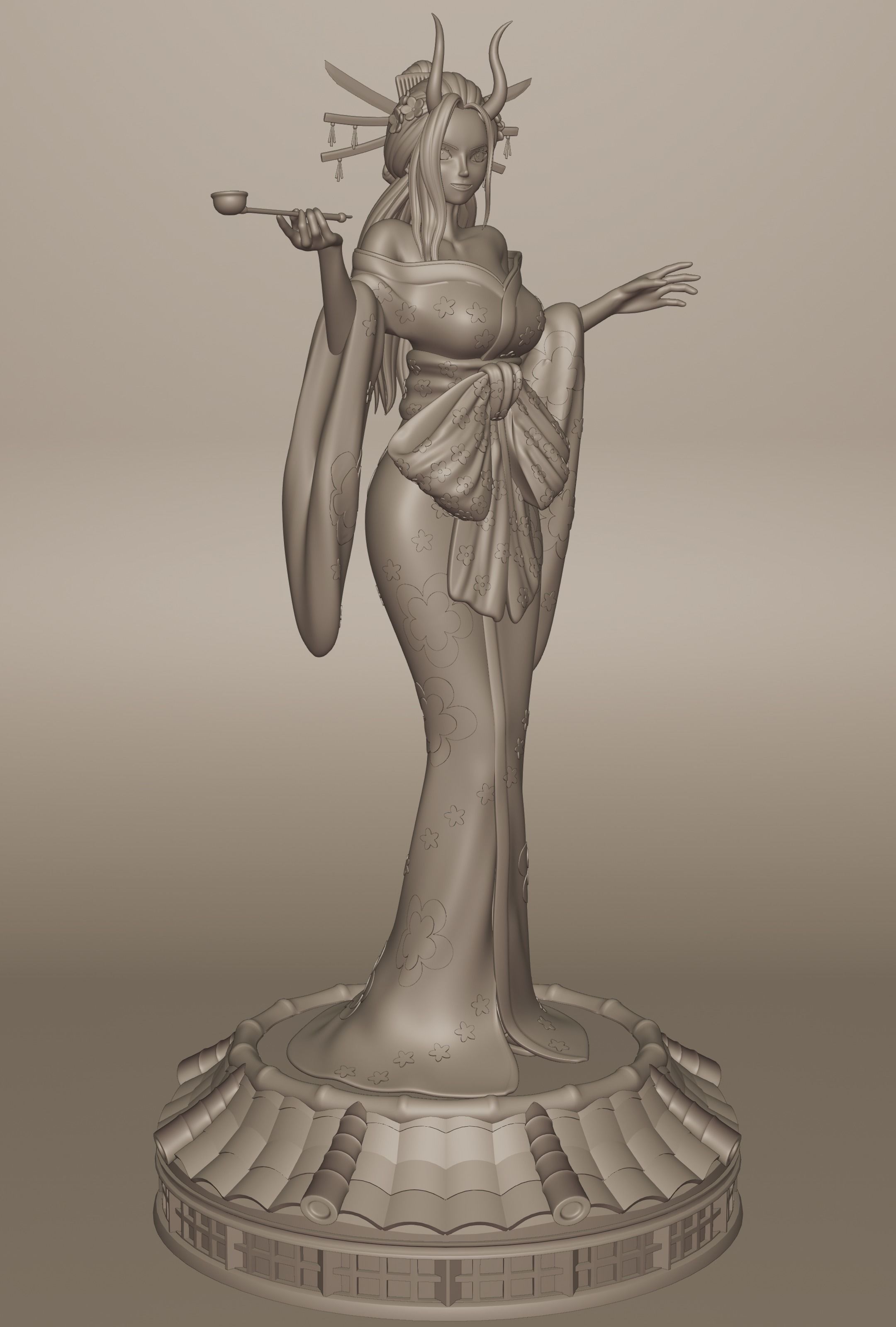 BLACK MARIA ONE PIECE FIGURINE Low-poly 3D model_15