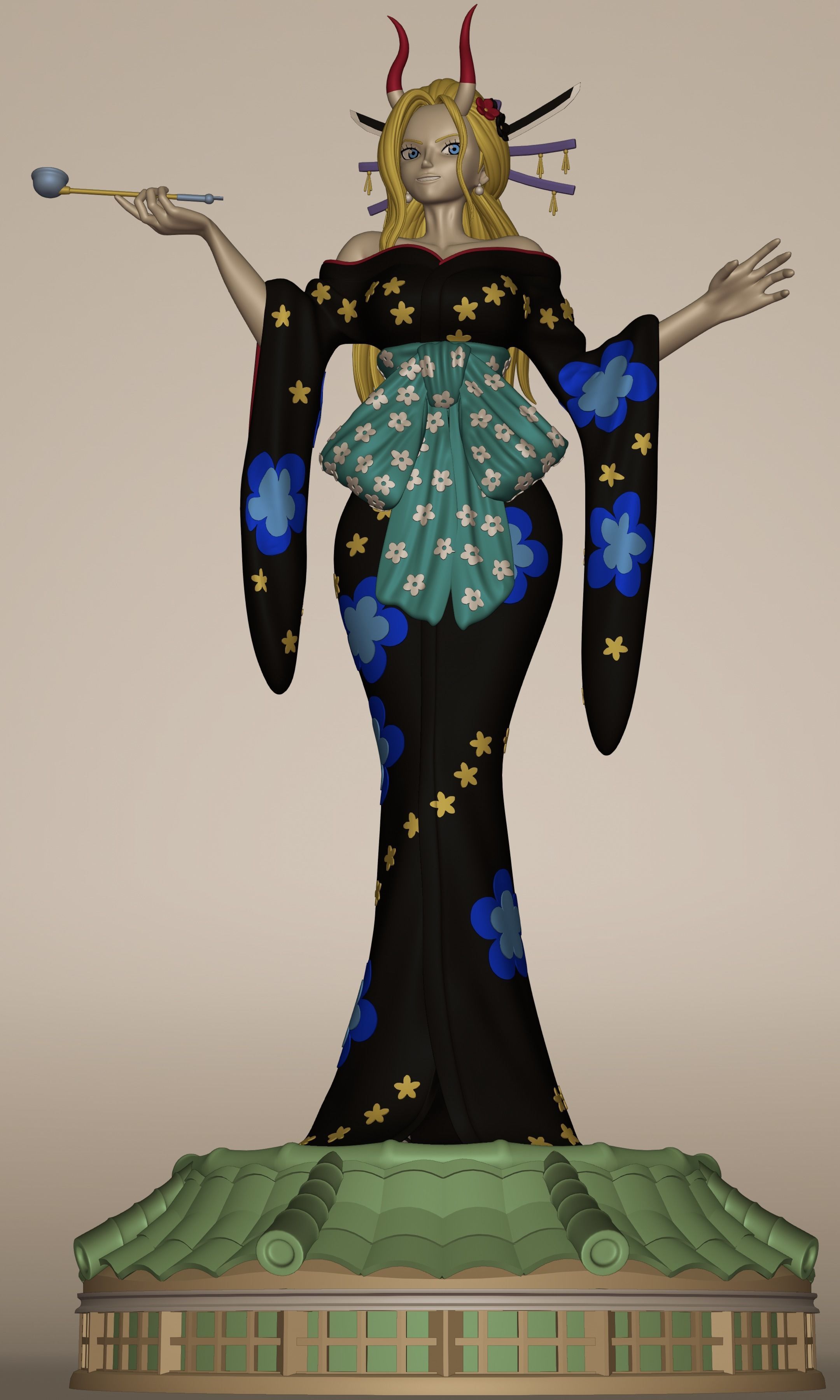 BLACK MARIA ONE PIECE FIGURINE Low-poly 3D model_27