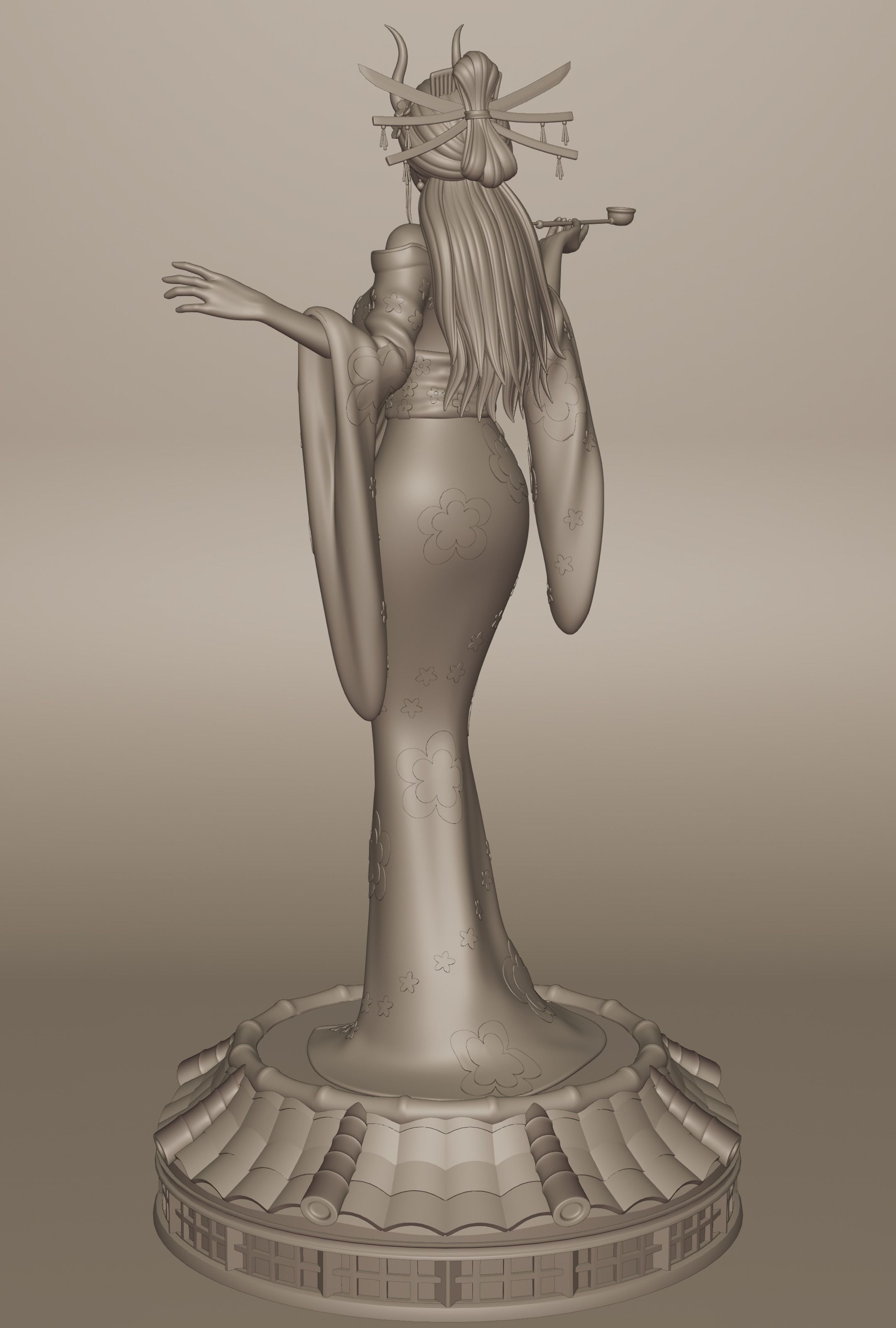 BLACK MARIA ONE PIECE FIGURINE Low-poly 3D model_11