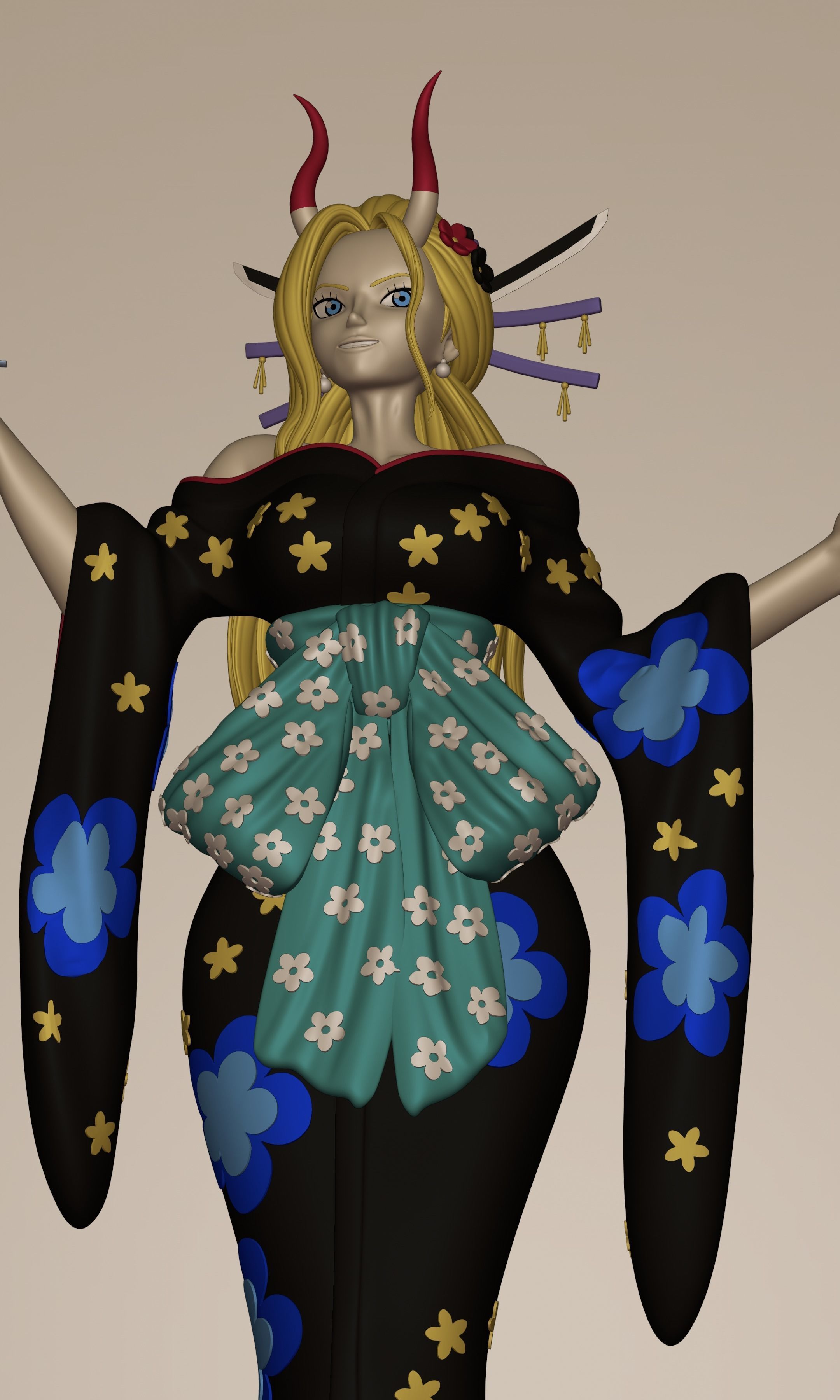 BLACK MARIA ONE PIECE FIGURINE Low-poly 3D model_32